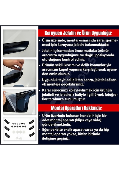 Toyota Hilux Uyumlu 2020-2024 Abs Kaput Rüzgarlığı Yarasa Model