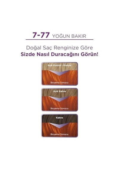 Yoğun Göz Alıcı Renk Saç Boyası 7-77 Yoğun Bakır