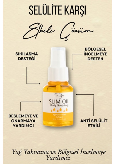 İnceltmeye Ve Sıkılaştırmaya Yardımcı Selülit Karşıtı Slim Oil, Yağ 60 Ml