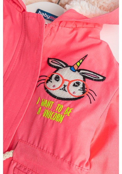 Babymod Babymodunicorn Işlemeli Içi Peluş Neon Pembe Kız Bebek Mont
