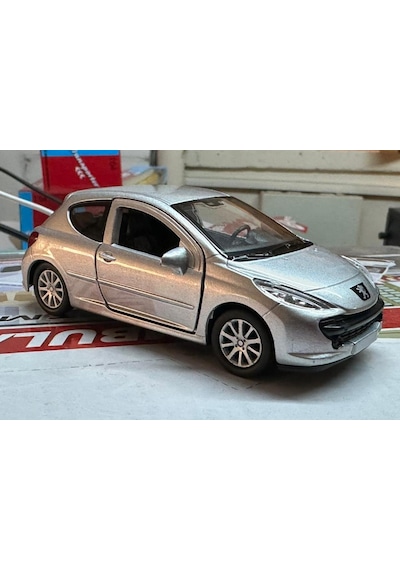 Oyuncak Metal Model Araba 1/36 Çek Bırak Peugeot 207 Gri