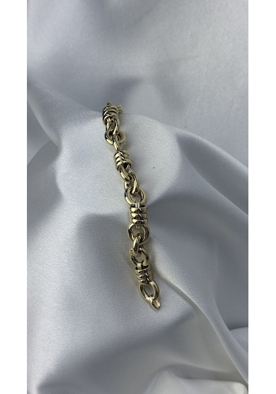 Kalın Gösterişli Halka Altın Bileklik Sarı Altın