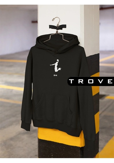 Startmore Unısex Kadın Erkek 24 Numara Basketbol Lakers Uzun Kollu Siyah Hoodie % 100 Pamuk Tasarım Sweatshirt Siyah