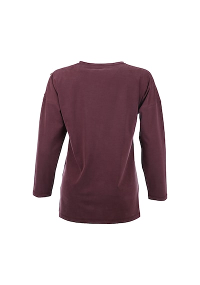 On Kadın Oversize Uzun Kol Minimalist Bluz - Rahat Ve Şık Bordo