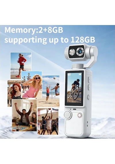 Q8 4k Ultra Hd Taşınabilir Vlog Spor Ve Aksiyon Kamerası 2.0" Döndürülebilir Ips Ekran Siyah Genel