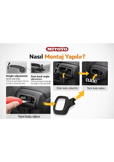 Sağ + Sol Koltuk Ayar Çekme Kolu Seti Vw Passat Golf Polo Caddy Octavia Superb Leon Scirocco