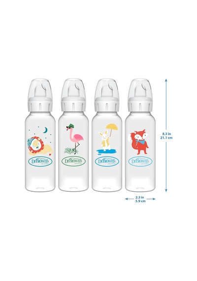8 Oz/250 Ml Pp Dar Ağız + Sippy Biberon Bardak, Flamingo, Tekli Paket Çok Renkli