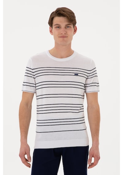 U.S. Polo Assn. Erkek Slim Fit Bisiklet Yaka Beyaz Tişört 50299396-VR013