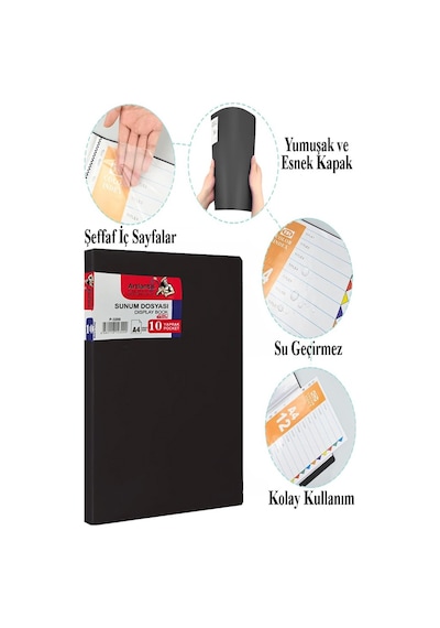 Mavi Sunum Dosyası 80 Li 2 Adet Poşet Dosyalı Katalog Dosyası 80 Poşetli Kendinden Dosya Plastik Kapaklı Mavi