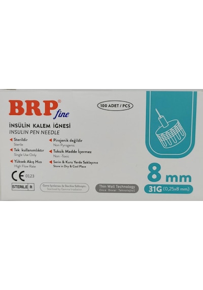 BRP İNSÜLİN KALEM İĞNESİ 8MM 31G - 100 ADET