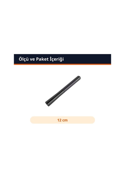 Trobus Oto Anten Çubuğu Alüminyum Karbon Fiber Görünümlü 12 Cm Siyah
