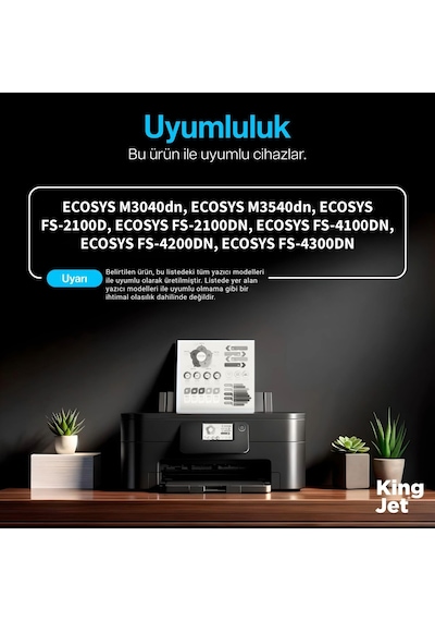 Kingjet Kyocera Uyumlu Tk-3100 Standart Kapasiteli 10'lu Paket Çipli Uyumlu  Toner Ecosys M3040dn