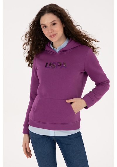 U.S. Polo Assn. Kadın Menekşe Kapüşonlu Basic Sweatshirt 50307711-VR037