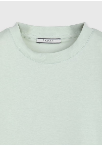 Ramsey Mint Düz Pamuk Karışımlı T-shirt