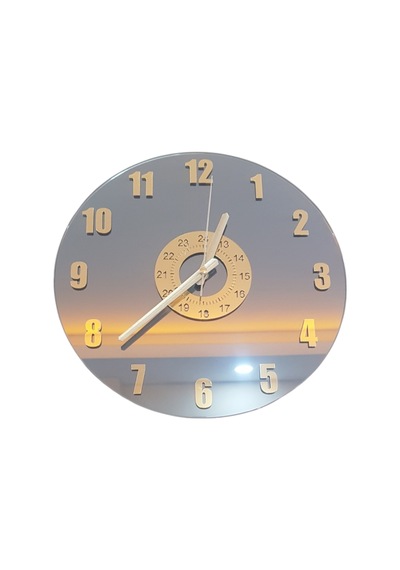 Yeni Trend Gold Pleksi Gerçek Ayna Duvar Saati Çap 40cm Gold Çerçevesiz Gold Çerçevesiz