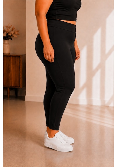 Sngl Tekstil Kadın Büyük Beden Çelik İnterlok Kumaş Toparlayıcı Tayt 3xl 4xl 5xl 6xl 7xl 8xl 9xl Siyah