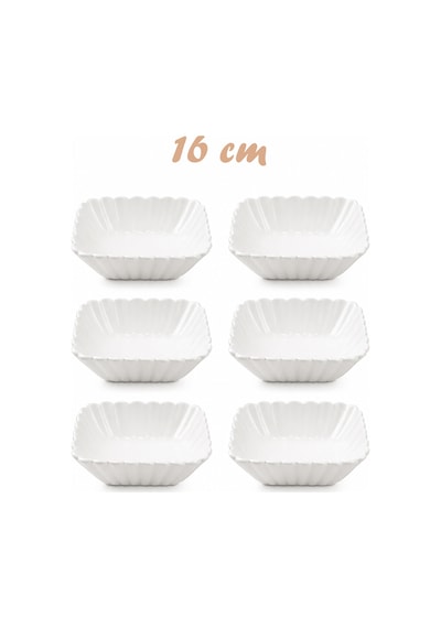Porsima Yl-1750n 6'lı Porselen Salata Kasesi Seti 16 Cm Çok Amaçlı Servis Kasesi Beyaz