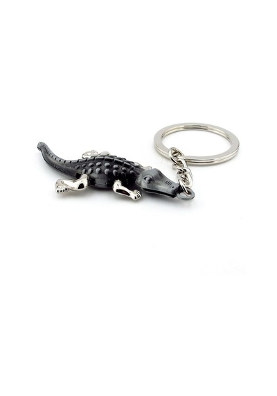 Solfera Gri Timsah Crocodile Oynar Bacaklı Tasarım Metal Anahtarlık Kc016