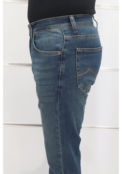 Denim Cartel Dmctekstil Erkek 977 Yeşil Yüksek Bel Rahat Kesim Boru Paça Jean Pantolon