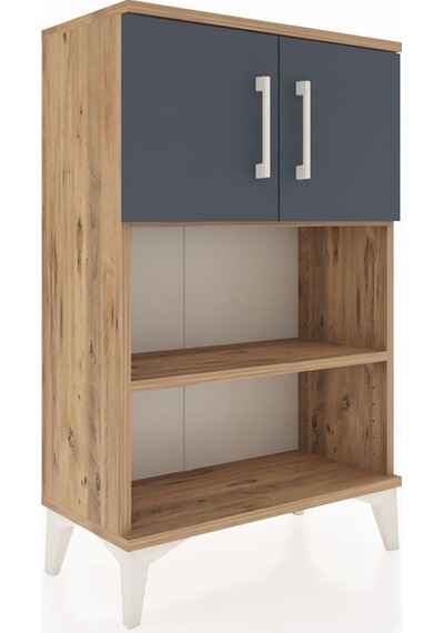 Arges Komodin 2 Raflı 2 Kapaklı 60x30x96 Çam-antrasit Çam