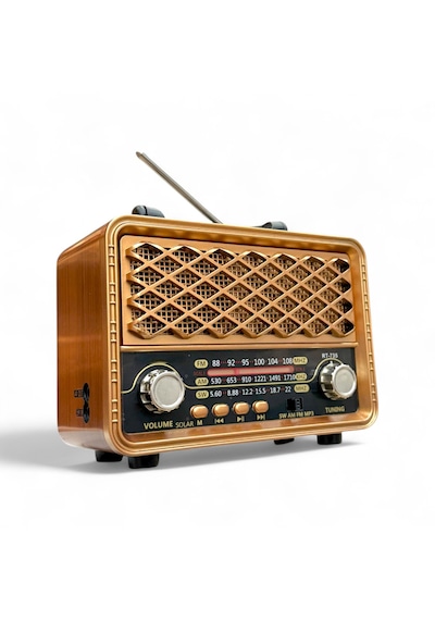 Rt-735a Nostaljik Trend Radyo,güneş Panelli Eskitme Radyo Bluetooth Özellikli