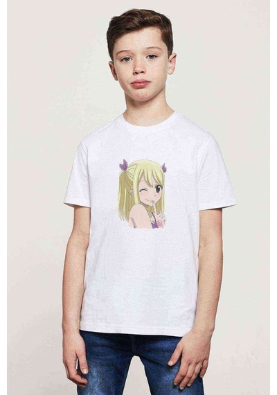 Tshirthane Anime Mavis Vermillion Fairy Tail Glass Baskılı Unisex Çocuk Bey
