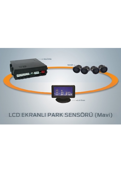 Unique Lcd Ekranlı Park Sensör 19mm Mat Siyah Sensör Uyumlu