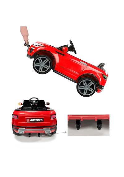 Raptor 12v Akülü Jeep Siyah Uzaktan Kumandalı Çift Motorlu Çocu
