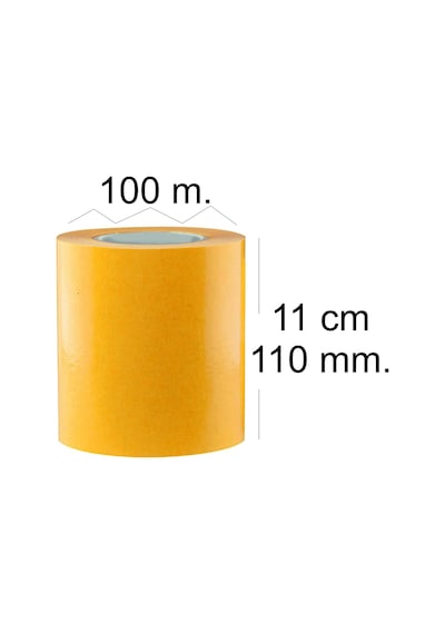 Çift Taraflı Şeffaf Sarı Bant 110 Mm Eninde 100 M. Uzunlukta