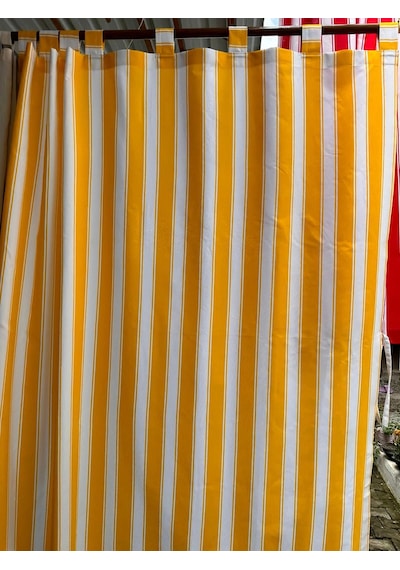 Nivemeshome Branda Sarı - Beyaz Balkon Perdesi