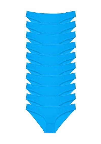 Royaleks 10 Adet Süper Eko Set Likralı Kadın Slip Külot Mavi S