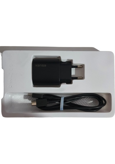 Kensa 3.0A 25W Type-C Hızlı Şarj Aleti Seti Siyah