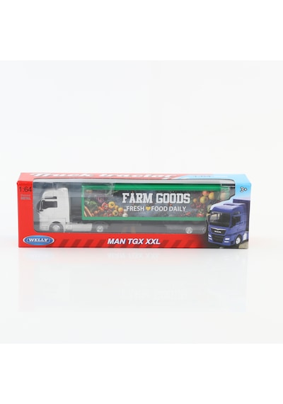 Welly 1:64 Ölçek Metal Kafalı Man Dorseli Tır Beyaz