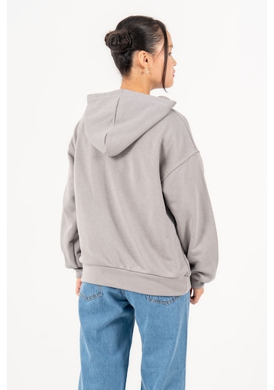 Kız Çocuk Labubu Baskılı 3 İplik Kışlık Şardonsuz Sweatshirt 4540 Gri