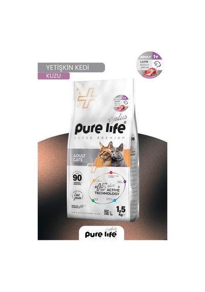 Purelife Plus Kuzulu Yetişkin Kedi Maması 1500 G