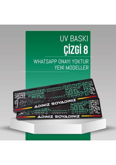 Çizgi 8 Plakalık, 2 Adet Premium Uv Baskı, Plakalıkhane