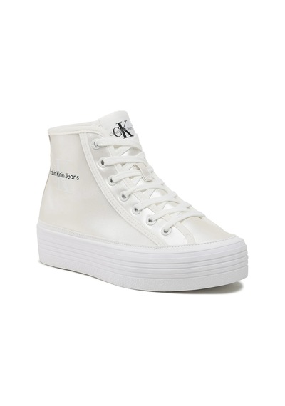 Jeans Bold Vulc Flatf Mid Laceup Sneakers Ekru