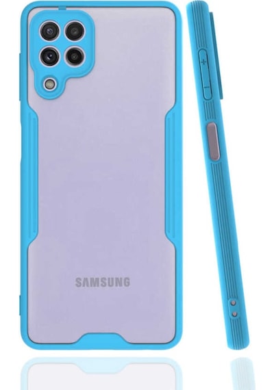 Galaxy M32 Kılıf Kamera Korumalı Arkası Şeffaf Silikon