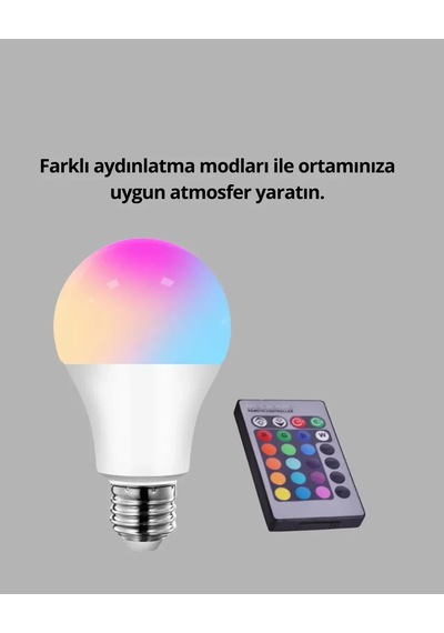 Rgb Uzaktan Kumandalı Led Ampul 16 Renkli A Kalite Orijinal Standart