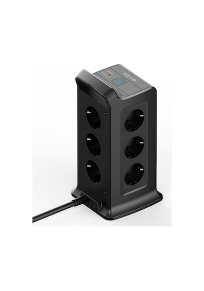 S-link Prz02 Voltbar 12 Soketli 2 Usb+type-c Pd Hızlı Şarjlı 2m 1050 Joule Tam Bakır Kablolu Kule Akım Koruma Grup Priz S-link
