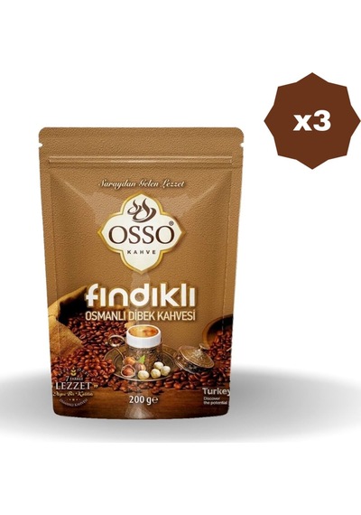 Osso Osmanlı Fındıklı Dibek Kahvesi 200 Gr - 3 Adet
