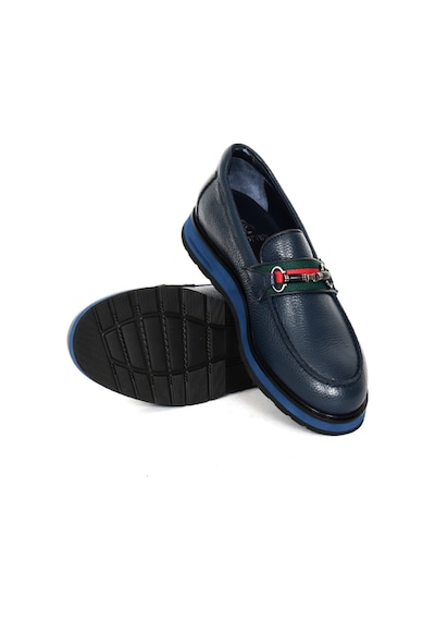 Tuna Hakiki Deri Lacivert Loafer Erkek Ayakkabı Eva Taban - 3718 Lacivert