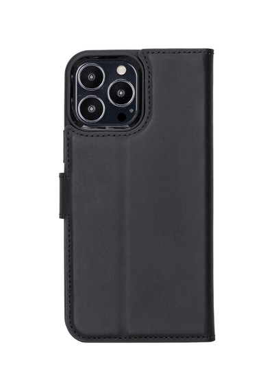 Plm Apple İphone 13 Pro Uyumlu Deri Cüzdanlı Kılıf Liluri G1 Siyah Acı Kahverengi