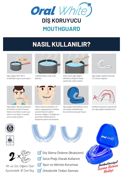 Oral White Diş Gıcırdatma Ve Sıkma Önleyici Bruksizm Gece Plağı