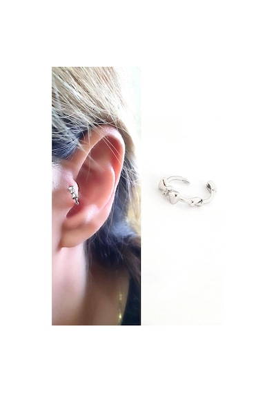 Zirkon Taş Detaylı 925ayar Gümüş Tragus Helix Minimal Tek Kıkırdak Küpe 29956382