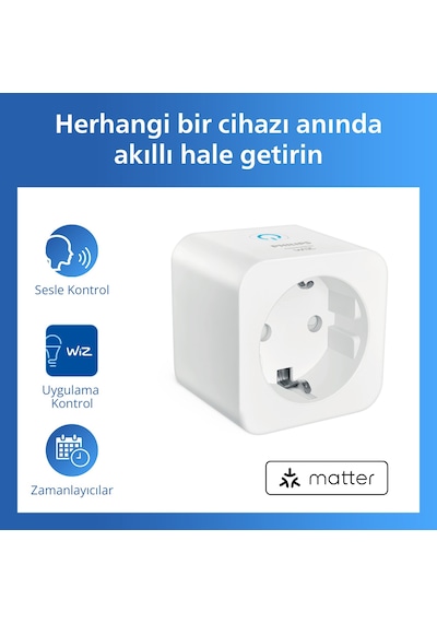 Philips Smart Lighting Akıllı Priz Matter Type-f - Google Home, Alexa, Homekit Ve Matter Uyumlu