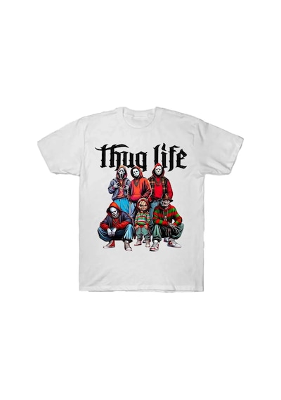 Tarzsokak Thug Life Tişörtleri Korku Karakterleri Katil Ekibi Kentsel Korku Filmi Tişörtü Erkekler Kadı Beyaz