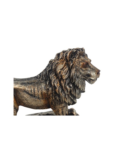 Lüks Polyester Aslan Heykeli 14 Cm Dekoratif Biblo Ev Ofis Vitrin Yeni Yıl Hediyesi