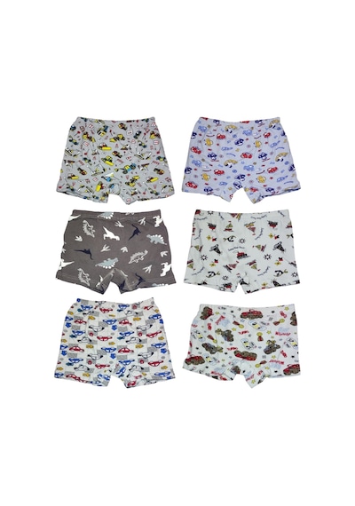 6 Adet Likralı Erkek Çocuk Empirme Desenli Mody Penye Boxer 001