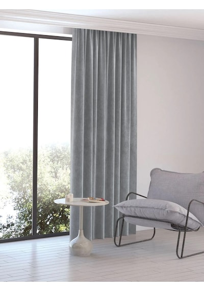 Düz Renk Fon Perde 2 Parça 145cm X 245cm Gri